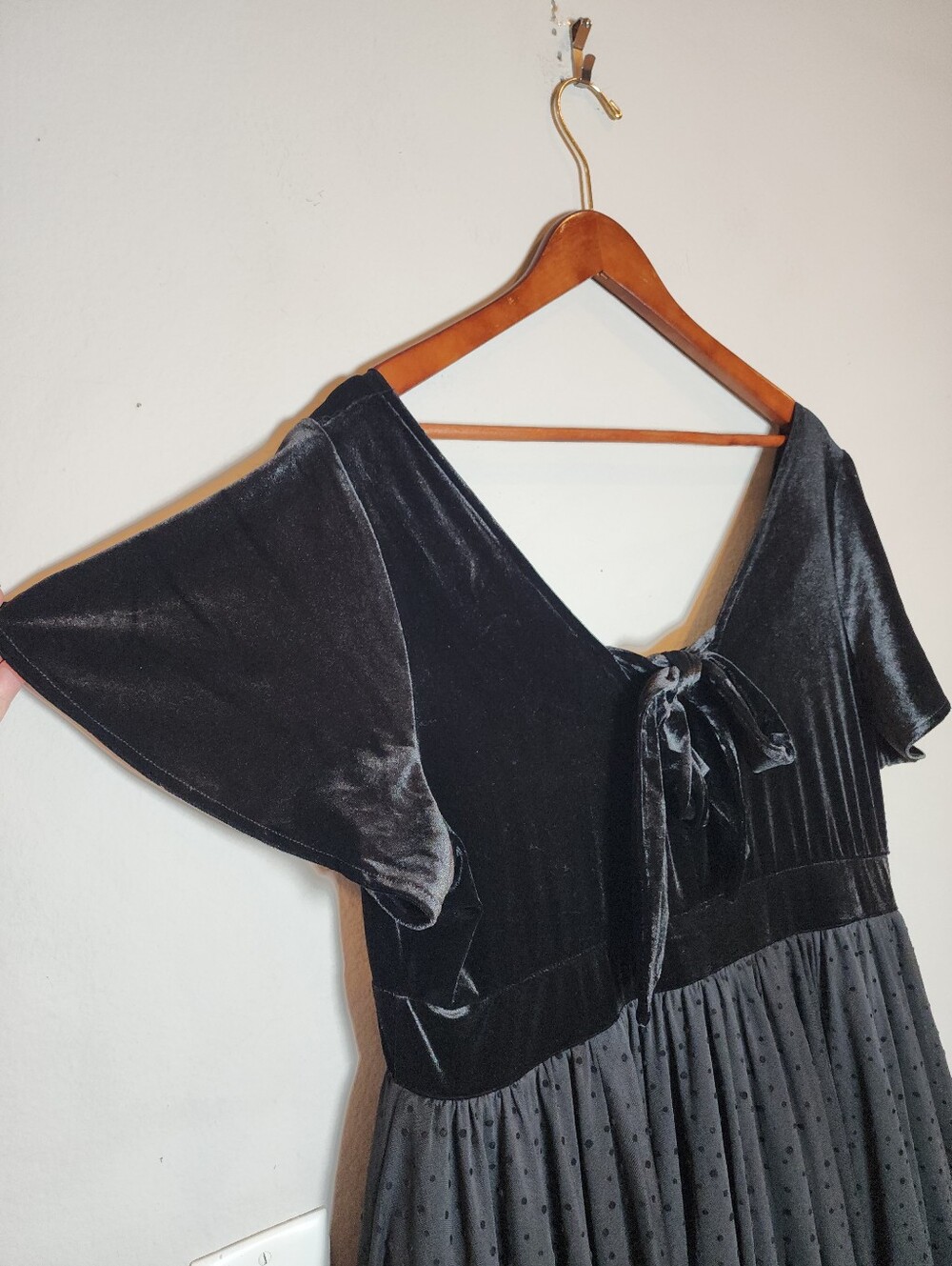 Torrid Retro Chic Flocked Mesh & Velour Dress Black Pullover Stretchy Size 2X - Picture 14 of 16